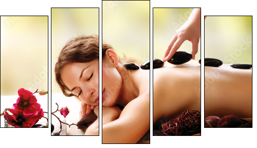 Spa Salon. Stone Massage. Dayspa  - Obraz pięcioczęściowy, Pentaptyk