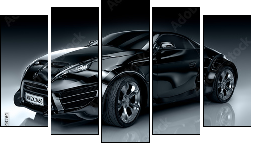 Brandless sports car  - Obraz pięcioczęściowy, Pentaptyk