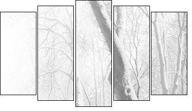 Zima – parkowa ławka pod śniegiem
 - Obraz pięcioczęściowy, Pentaptyk