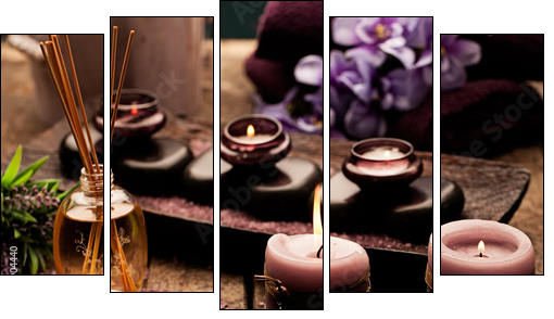 Spa Setting  - Obraz pięcioczęściowy, Pentaptyk
