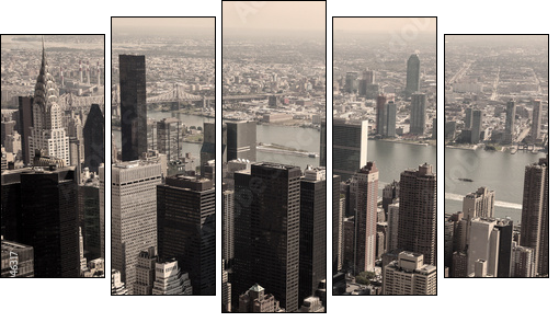 Widok na Nowy Jork – sepia
 - Obraz pięcioczęściowy, Pentaptyk