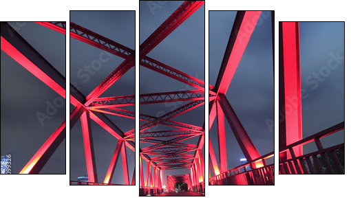 Steel bridge close-up  - Obraz pięcioczęściowy, Pentaptyk