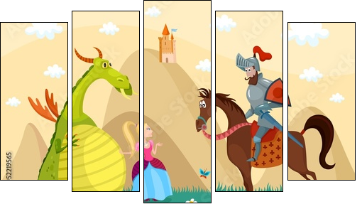 dragon  - Obraz pięcioczęściowy, Pentaptyk
