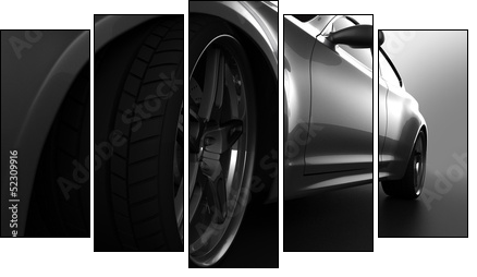 Automobile berlina con tuning  - Obraz pięcioczęściowy, Pentaptyk