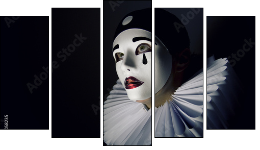 Pierrot mask  - Obraz pięcioczęściowy, Pentaptyk
