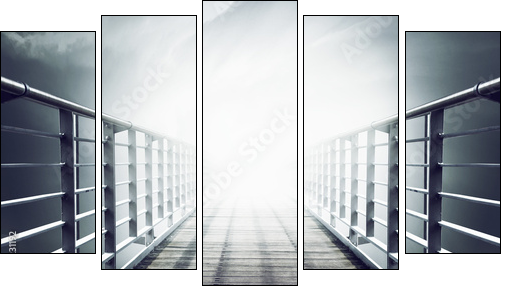 Foggy Bridge  - Obraz pięcioczęściowy, Pentaptyk