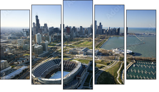 Chicago z wysokiej perspektywy
 - Obraz pięcioczęściowy, Pentaptyk