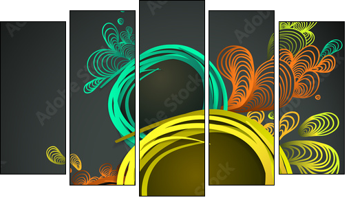 Eps10 Vector Colorful Design Background  - Obraz pięcioczęściowy, Pentaptyk