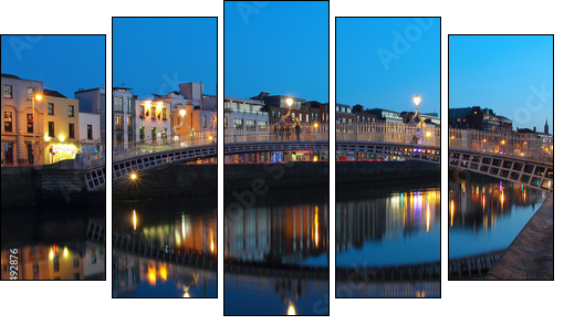 Dublin night scene  - Obraz pięcioczęściowy, Pentaptyk