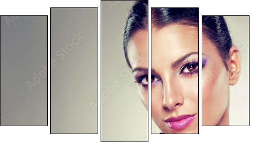 Portrait of a stylish girl  - Obraz pięcioczęściowy, Pentaptyk
