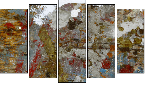 pittura - tavolozza - palette  - Obraz pięcioczęściowy, Pentaptyk