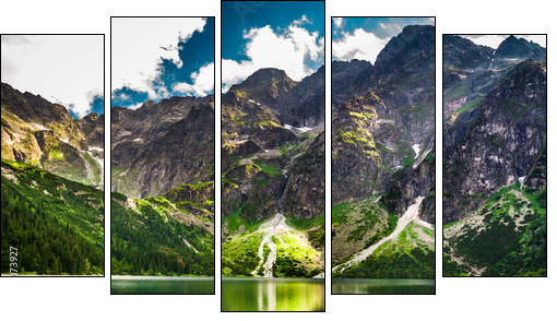 Rocky Mountains in summer and blue sky  - Obraz pięcioczęściowy, Pentaptyk