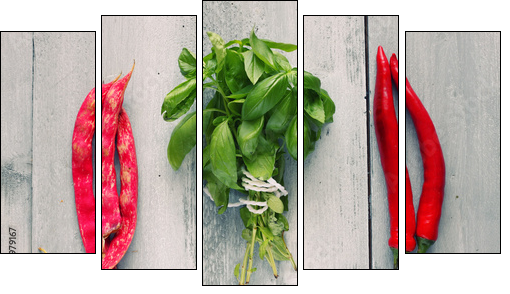 Pepper and parsley  - Obraz pięcioczęściowy, Pentaptyk