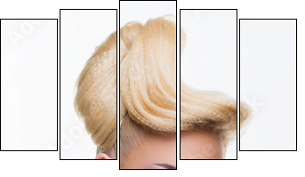 Girl with fancy hairstyle and makeup  - Obraz pięcioczęściowy, Pentaptyk