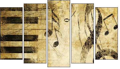 Nuty i klucz wiolinowy – ścienny samograj
 - Obraz pięcioczęściowy, Pentaptyk