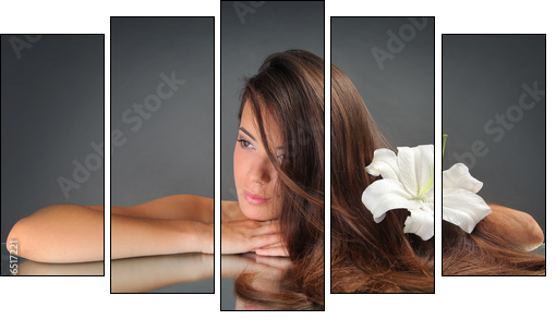 beautiful woman  - Obraz pięcioczęściowy, Pentaptyk
