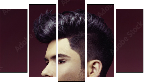 Man with stylish haircut  - Obraz pięcioczęściowy, Pentaptyk