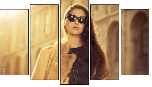 vogue model  - Obraz pięcioczęściowy, Pentaptyk