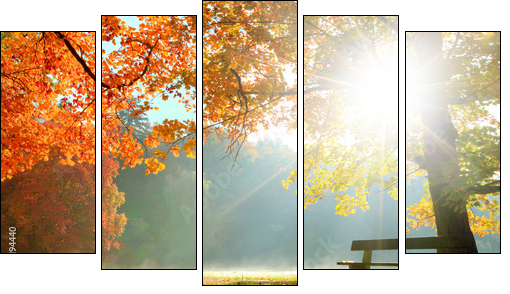 Autumn landscape   - Obraz pięcioczęściowy, Pentaptyk