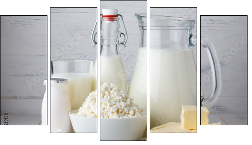 Dairy products  - Obraz pięcioczęściowy, Pentaptyk