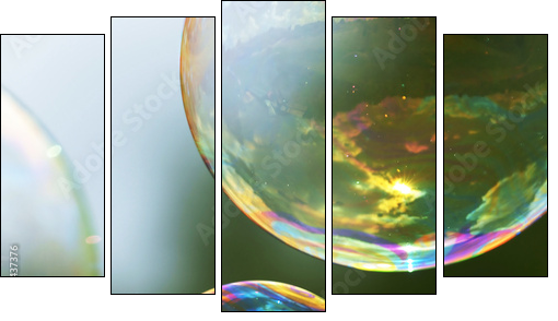Soap bubble  - Obraz pięcioczęściowy, Pentaptyk