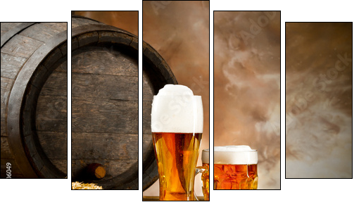 Beer still life  - Obraz pięcioczęściowy, Pentaptyk