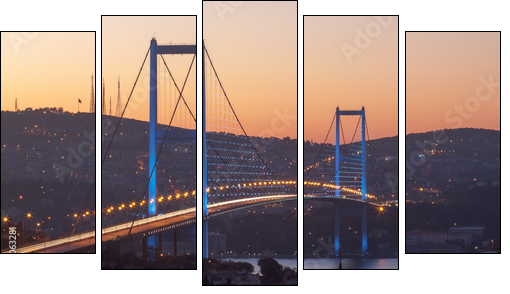 Istanbul - Bosphorus Bridge - Obraz pięcioczęściowy, Pentaptyk