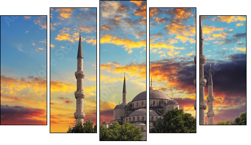 Blue mosque in Istanbul  - Obraz pięcioczęściowy, Pentaptyk