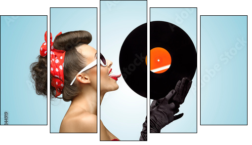 The vinyl desire.  - Obraz pięcioczęściowy, Pentaptyk