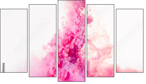 Ze smugą różowego dymu - Obraz pięcioczęściowy, Pentaptyk