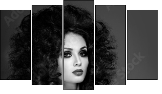 Beautiful woman with fashion hairstyle  - Obraz pięcioczęściowy, Pentaptyk