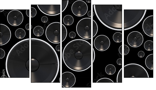 Loud Speakers Background  - Obraz pięcioczęściowy, Pentaptyk