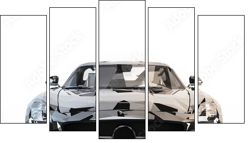 Abstract Car isolated. Illustration  - Obraz pięcioczęściowy, Pentaptyk