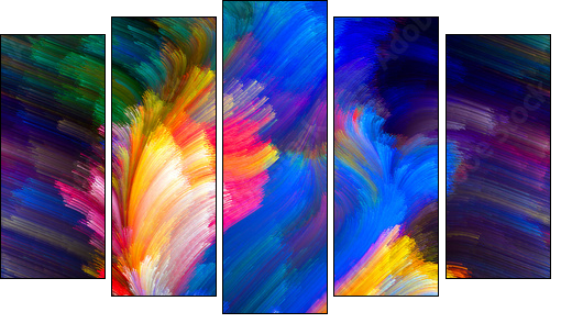 Color Flower  - Obraz pięcioczęściowy, Pentaptyk