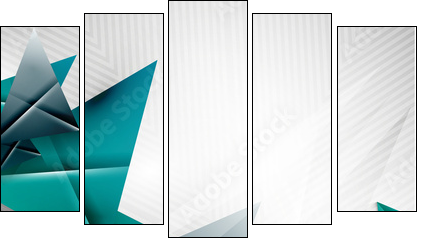 Geometric shape abstract triangle background  - Obraz pięcioczęściowy, Pentaptyk