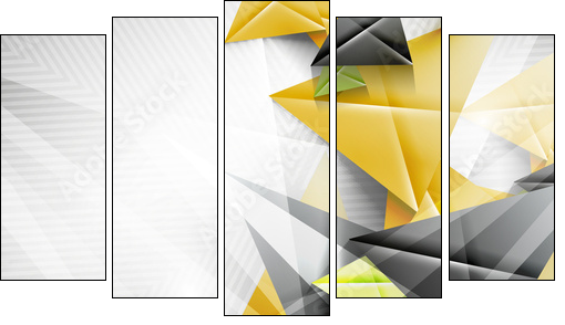 Geometric shape abstract triangle background  - Obraz pięcioczęściowy, Pentaptyk