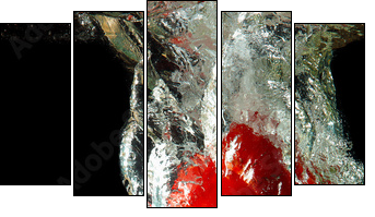 sweet red pepper  - Obraz pięcioczęściowy, Pentaptyk