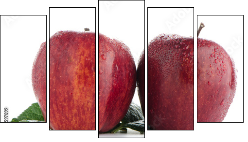Ripe red apples  - Obraz pięcioczęściowy, Pentaptyk