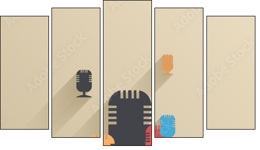 Vector creative flat ui icon background. Eps 10  - Obraz pięcioczęściowy, Pentaptyk
