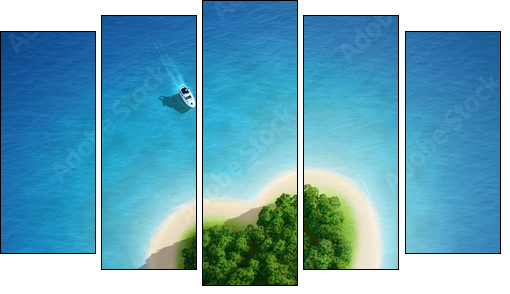 Gorgeous Beach Landscape heart - magnifique plage coeur  - Obraz pięcioczęściowy, Pentaptyk