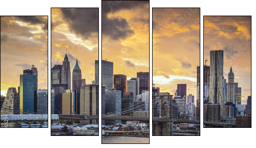 New York City Skyline  - Obraz pięcioczęściowy, Pentaptyk