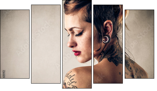 tattoos and beauty  - Obraz pięcioczęściowy, Pentaptyk