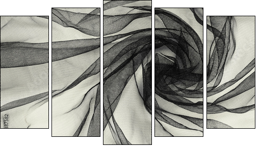 Black tulle background  - Obraz pięcioczęściowy, Pentaptyk