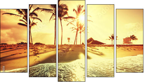 Tropical beach  - Obraz pięcioczęściowy, Pentaptyk