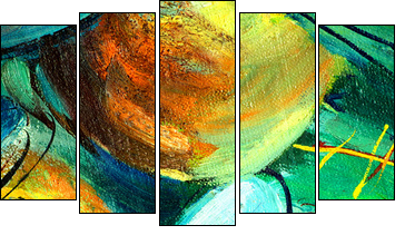 angels over a church dome,  illustration, painting  - Obraz pięcioczęściowy, Pentaptyk