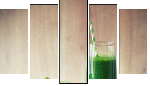 Kale smoothie  - Obraz pięcioczęściowy, Pentaptyk