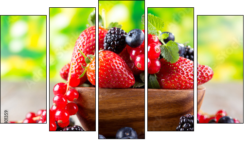 fresh berries  - Obraz pięcioczęściowy, Pentaptyk