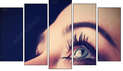 beauty girl cry  - Obraz pięcioczęściowy, Pentaptyk