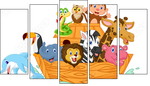 Noah's Ark cartoon  - Obraz pięcioczęściowy, Pentaptyk