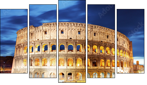 Colosseum at dusk in Rome, Italy  - Obraz pięcioczęściowy, Pentaptyk